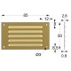 AIR VENTILATION GRILLE COVER  5x8.5cm / GOLD